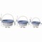 Wickerwise White Round Willow Gift Basket with Blue and White Gingham Liner and Sturdy Foldable Handles, 3 Set QI004620.BL.3 - alternate 4